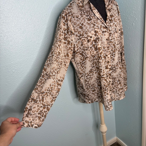 Roz & Ali Animal Print Sheer Blouse - Picture 7 of 10